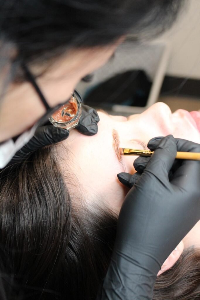 Natural eyebrow tint results completed by certified brow specialists at NINETYFIVE Beauty in Winnipeg.